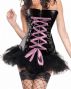 women black leather corset with tutu skirt m1210a